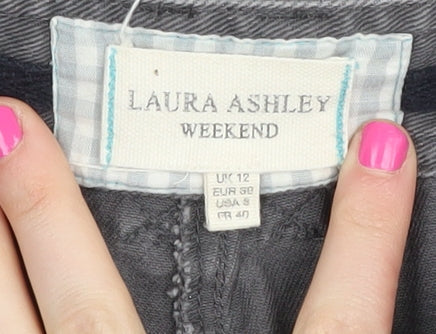 Laura Ashley Women's Grey Straight Jeans, Size 12