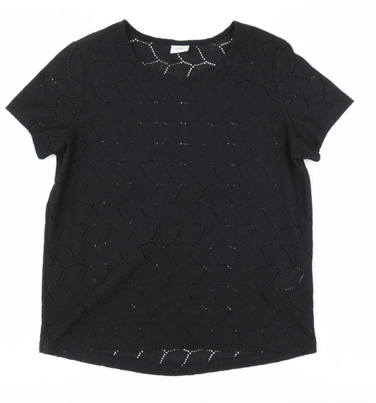 Womens UK Size M Jacqueline de Yong Black Basic T-Shirt