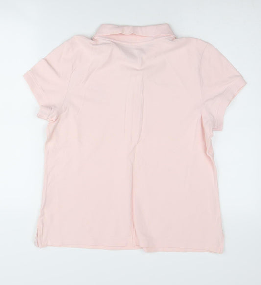 Womens UK Size L Tommy Hilfiger Pink Basic Polo