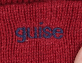 Guise Men's Red V-Neck Jumper Size S Cotton Pullover