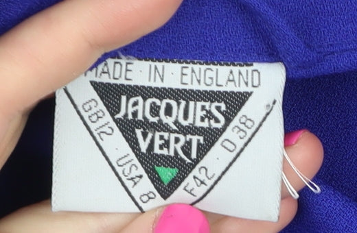 Jacques Vert Women's Blue Blazer Size 12 Lined Elegant