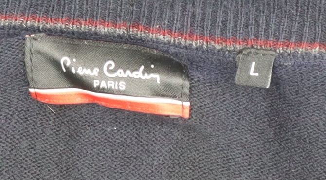 Pierre Cardin Men's Black L V-Neck Pullover Jumper