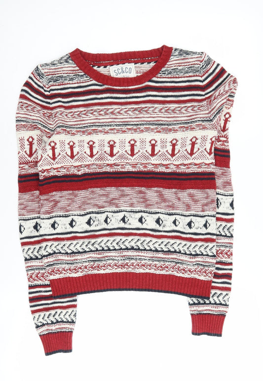 Womens UK Size 8 SoulCal & Co Red Pullover Jumper