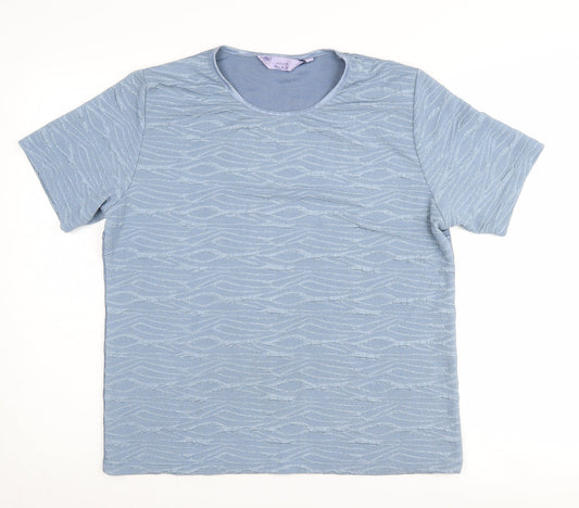 Womens UK Size 14 Honor Millburn Blue Jersey T-Shirt