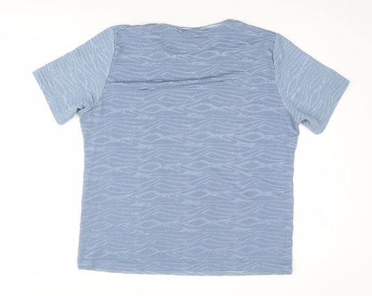 Womens UK Size 14 Honor Millburn Blue Jersey T-Shirt