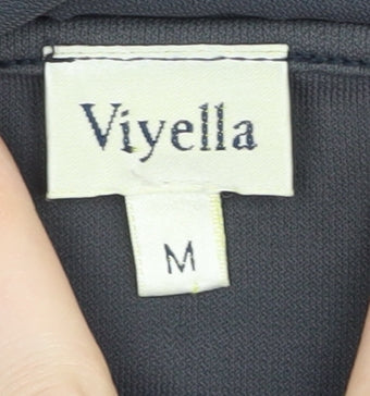 Womens UK Size M Viyella Black Basic T-Shirt