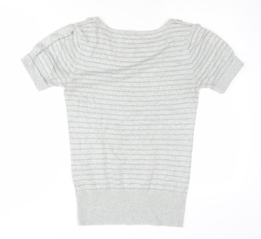 Jasper Conran Women's Grey Striped Pullover, Size 10