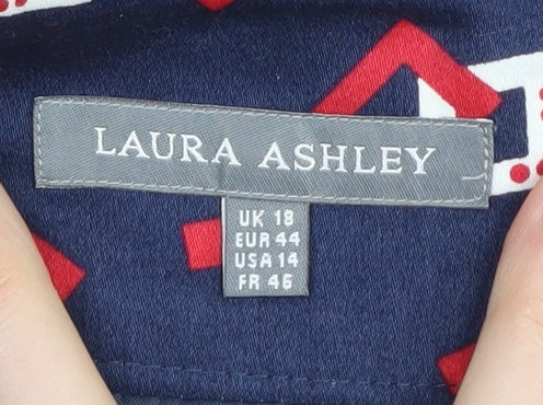 Laura Ashley Women's Blue Geometric Pencil Skirt