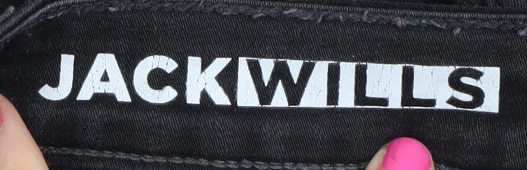 Womens UK Size L Jack Wills Slim Fit Skinny Black Jeans