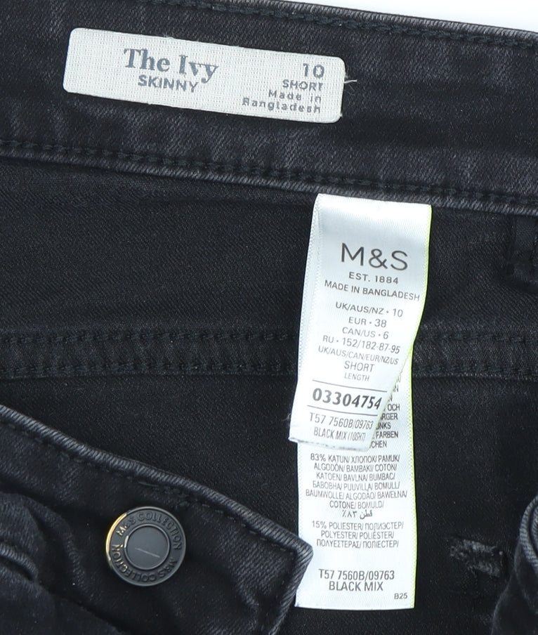 Womens UK Size 10 Marks and Spencer Skinny Black Jeans