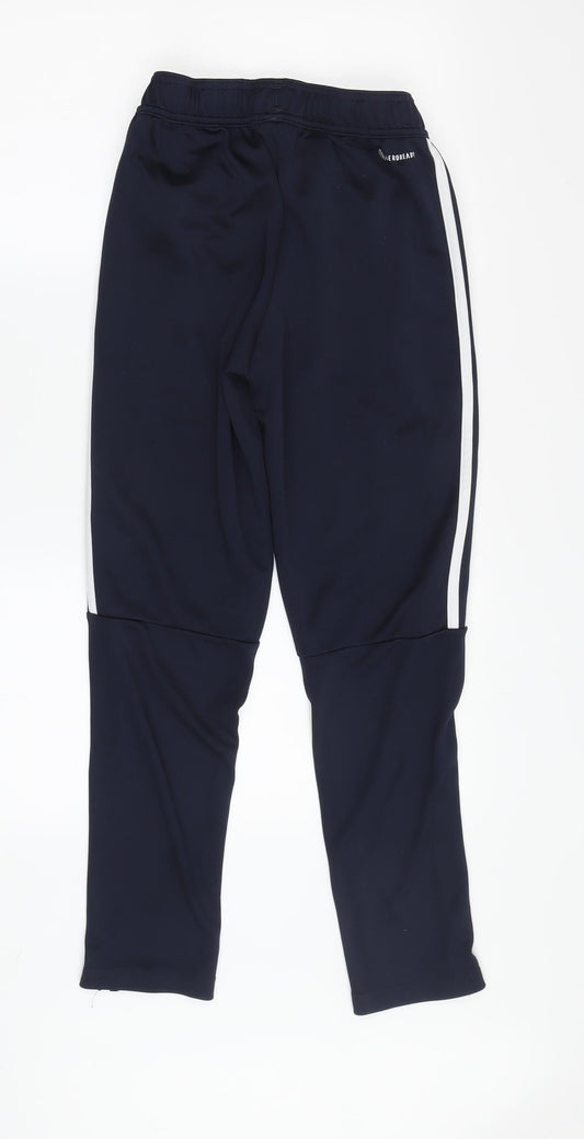 Back view of Adidas boys’ blue track pants 11-12 years regular fit