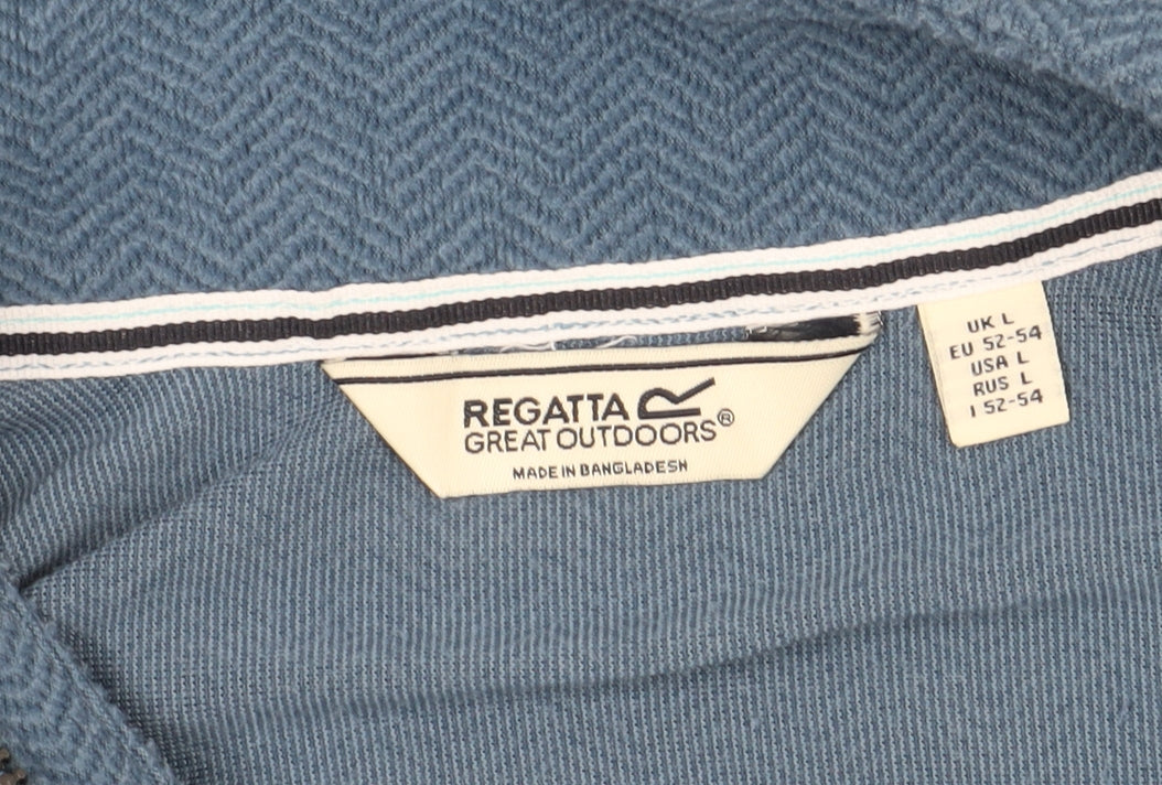 Mens UK Size L Regatta Blue 1/4 Zip Sweatshirt
