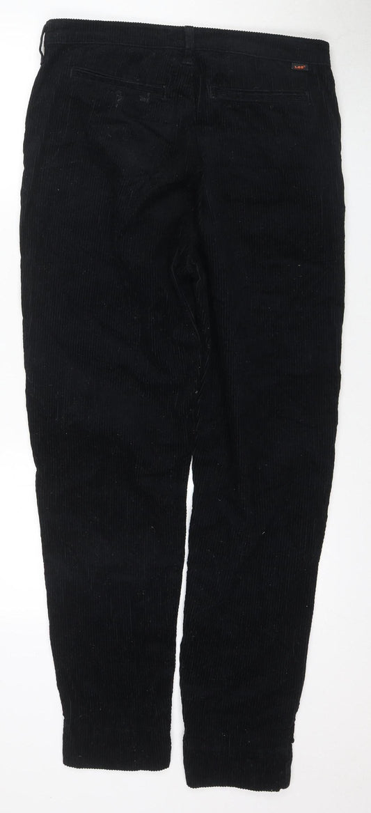Lee Men's Black Corduroy Tapered Chino Trousers 31