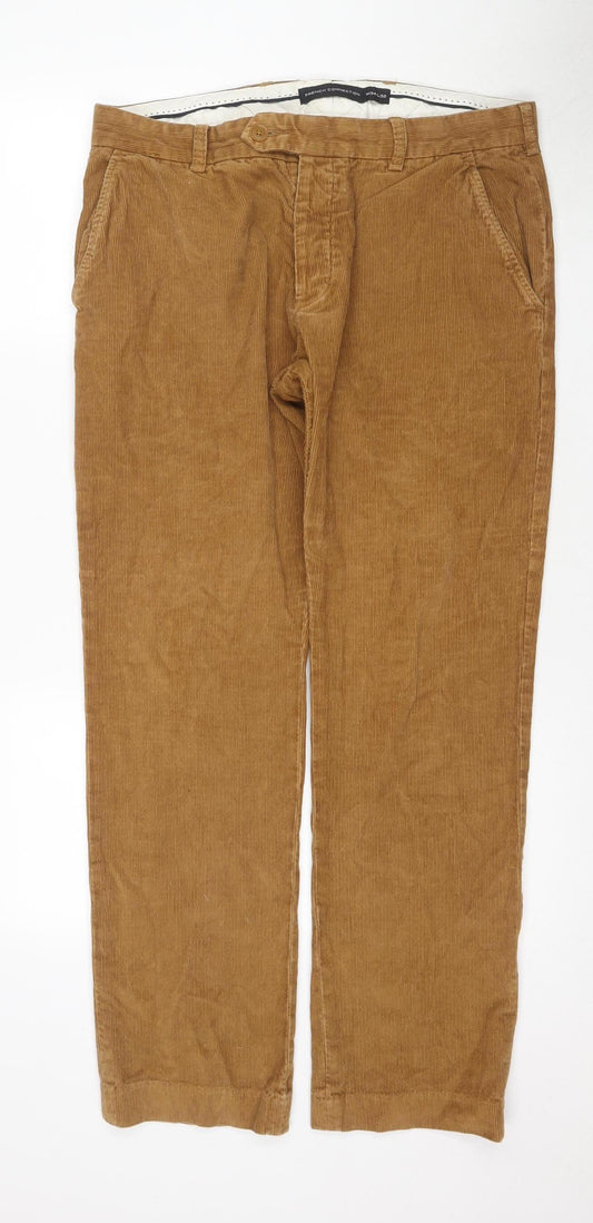 Unisex Adultss UK Size 34 French Connection Regular Fit Casual Brown Trousers