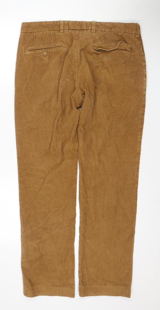 Unisex Adultss UK Size 34 French Connection Regular Fit Casual Brown Trousers