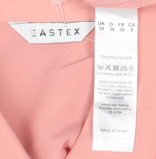 Womens UK Size 10 Eastex Pink Button-Up