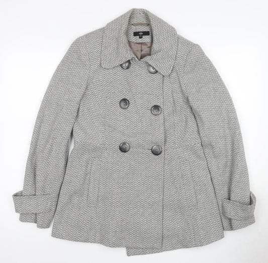 Womens UK Size 12 Jasper Conran Grey Pea Coat