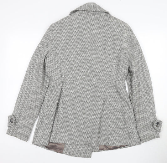 Womens UK Size 12 Jasper Conran Grey Pea Coat