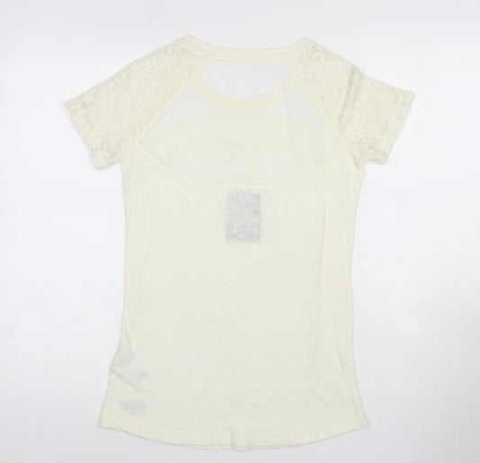 Womens UK Size XS Superdry Ivory T-Shirt