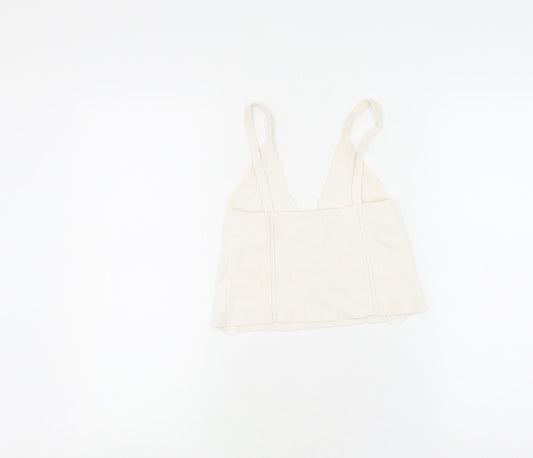 Womens UK Size S Stradivarius White Camisole Tank