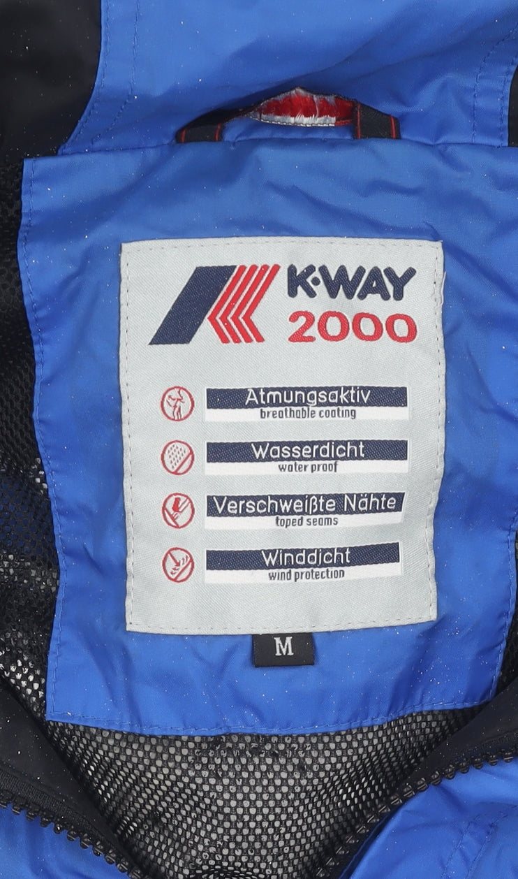 Mens UK Size M K-Way Blue Rain Coat