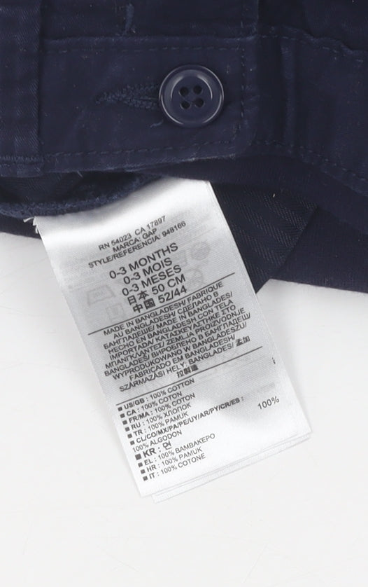 babyGap Blue Cotton Trousers Unisex 0-3 Months