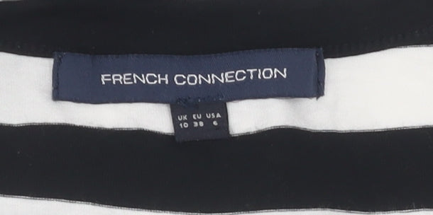 Womens UK Size 10 French Connection Black Wrap Blouse