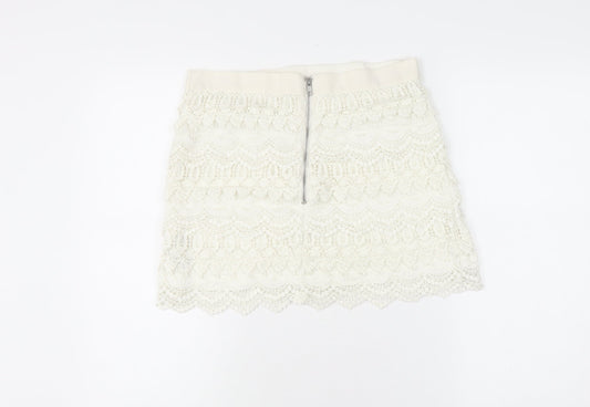 Next Women's Ivory Lace Skirt, Size 10, Summer Fashion