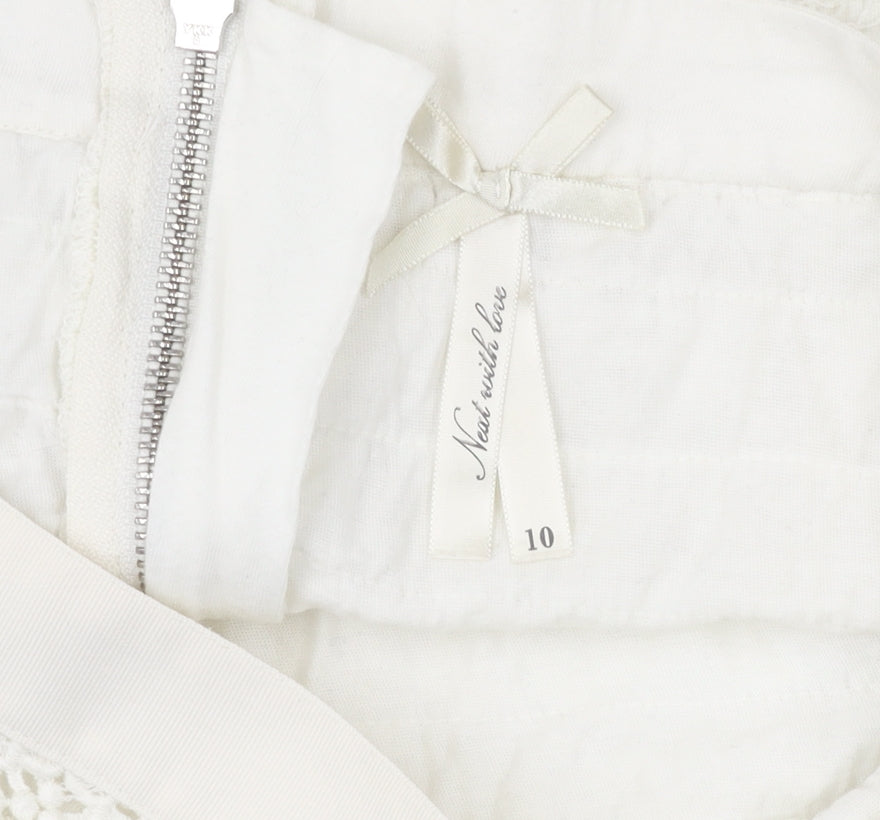 Next Women's Ivory Lace Skirt, Size 10, Summer Fashion