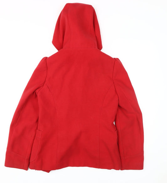 Red Herring Women's Red Hooded Parka Coat Size 12