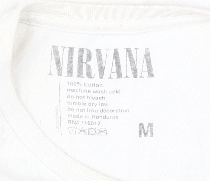 Nirvana Men's White Medium Band Graphic T-Shirt