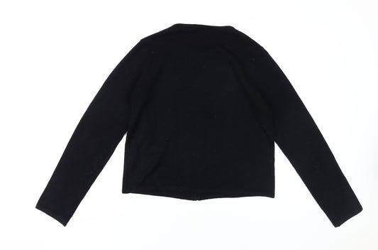 Amaranto Women's Black Cardigan Size 12 with Embroidery