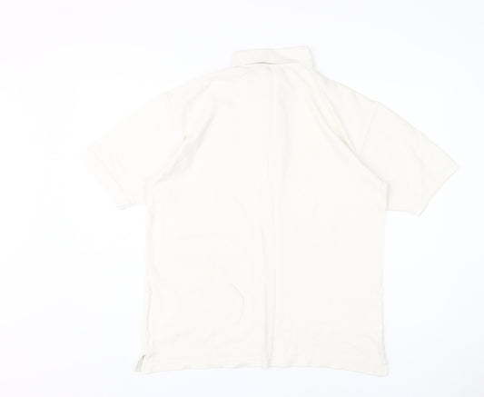 Disney Men's White S Polo Shirt - Mickey Mouse Graphic