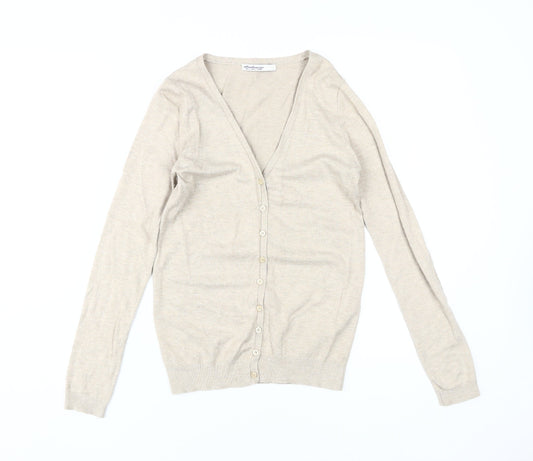 Womens UK Size L Stradivarius Beige Cardigan Jumper