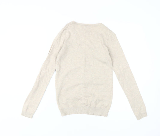 Womens UK Size L Stradivarius Beige Cardigan Jumper
