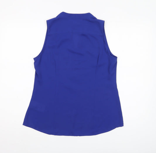 Banana Republic Women's Blue Sleeveless Blouse Size 8