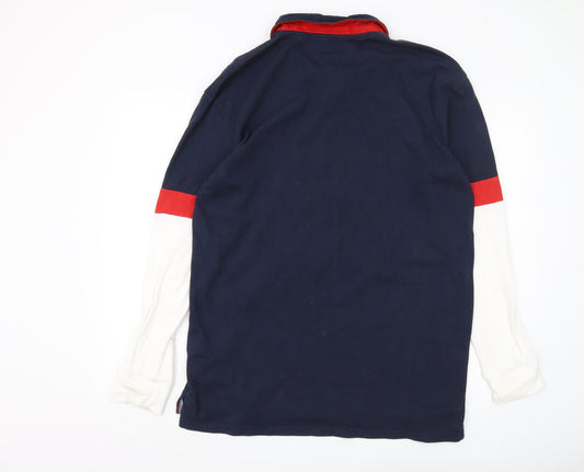 Tommy Jeans Men's Blue Logo Polo Shirt L