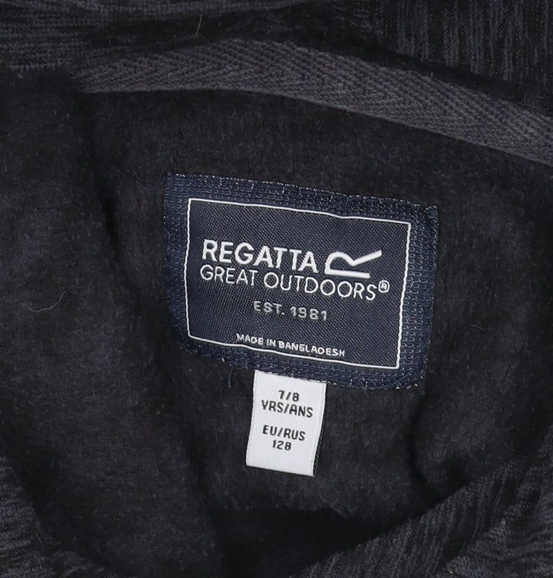 Regatta Boys Black Fleece Hoodie 7-8 Years Pullover