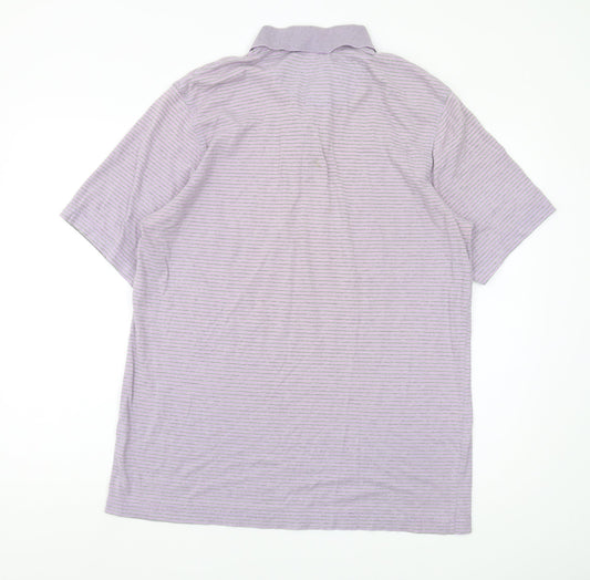Tasso Elba Men’s L Purple Striped Polo Shirt