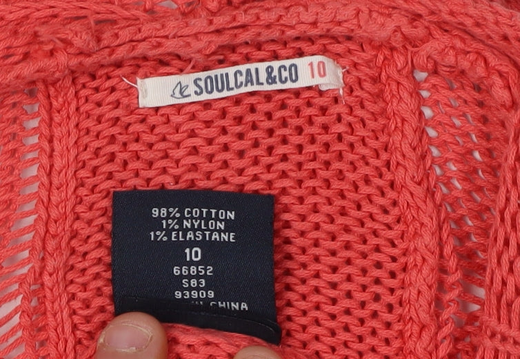 Womens UK Size 10 SoulCal & Co Red Cardigan Jumper