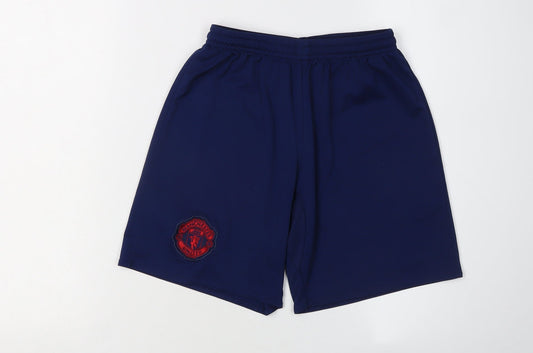 Additional front view of Adidas boys’ blue football shorts 9-10 years athletic