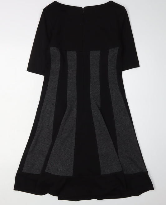 Jessica Howard Women's Black Herringbone Dress Size 12
