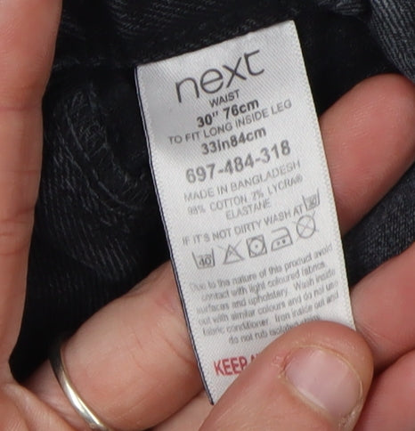 Next Men's Black Straight Jeans, Size 30, 33 In Leg