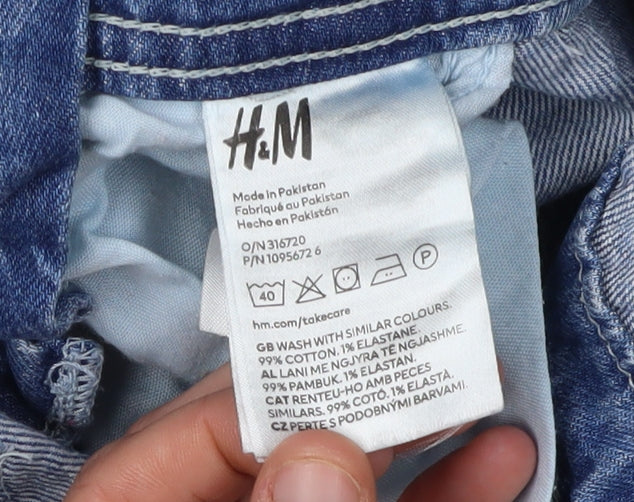 H&M Blue Denim Dungaree Girls 9-10 Years Casual