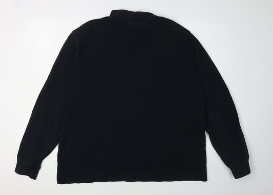 Lands' End Men's Black Long Sleeve Mock Neck T-Shirt