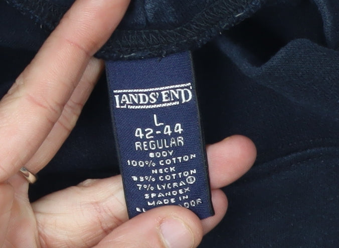 Mens UK Size L Lands' End Black T-Shirt