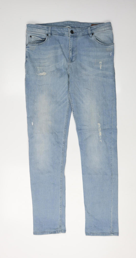 Mens UK Size L ASOS Regular Fit Straight Blue Jeans
