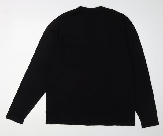 Hugo Boss Men's Black Wool Pullover Jumper, Size L