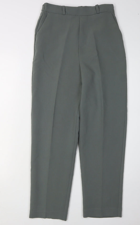 Womens UK Size XS MNG Regular Fit Casual Workwear Green Trousers
