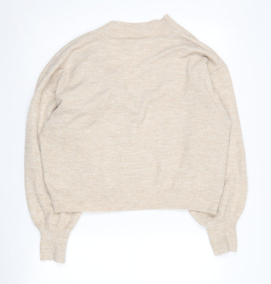 ASOS DESIGN Women's Beige Cardigan V-Neck Size 8